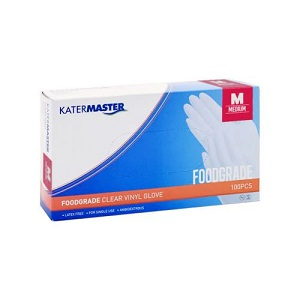 Medium Blue Vinyl Glove Powdered Sgl