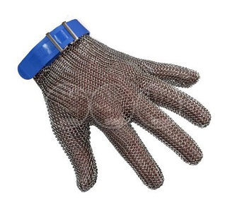 Chain Mesh Glove Large Blue