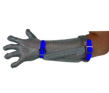 Chain Mesh Cuff Glove Large Blue