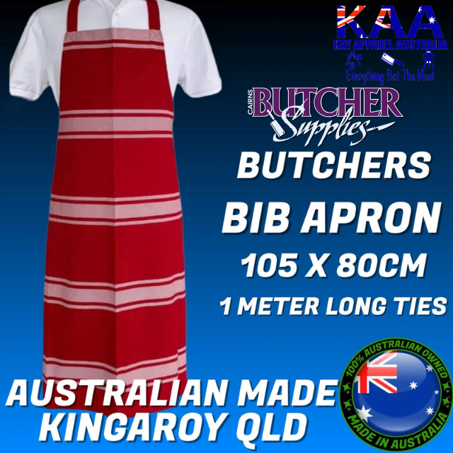 Cloth Bib Apron Red/White