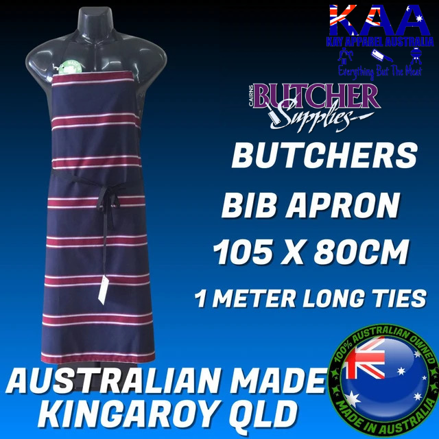 Cloth Bib Apron Navy/Red/White