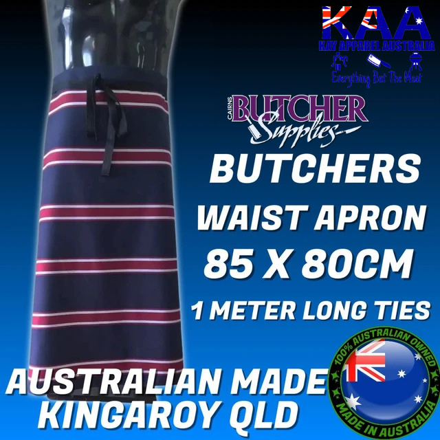 Cloth Waist Apron Navy/Red/White